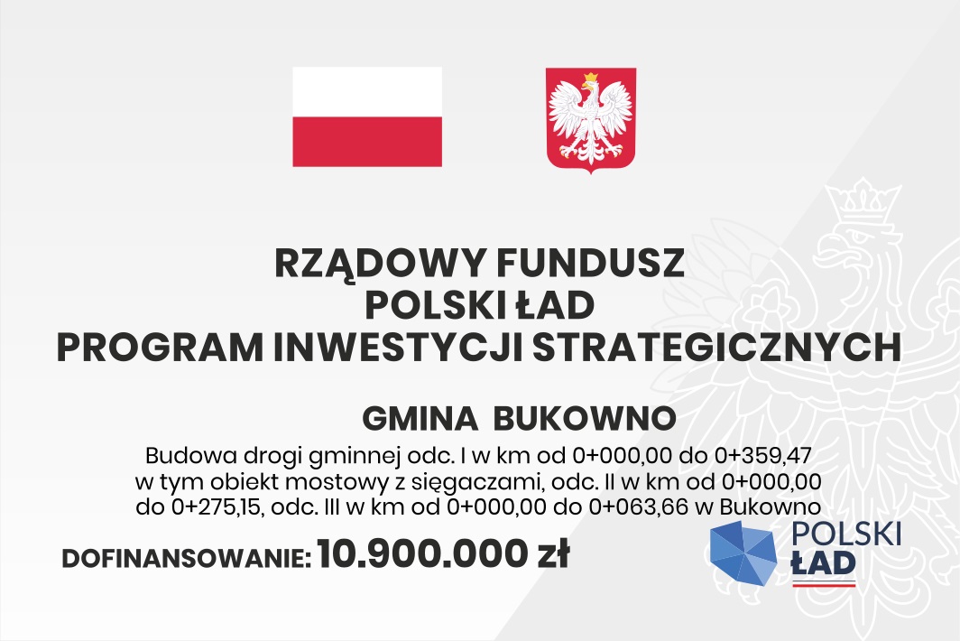 Budowa drogi gminnej odc. I w km od 0+000,00 do 0+359,47 w tym obiekt mostowy z sięgaczami, odc. II w km od 0+000,00 do 0+275,15, odc. III w km od 0+000,00 do 0+063,66 w Bukowno