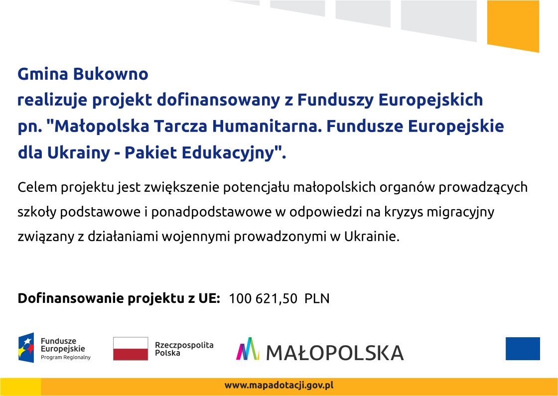 Małopolska Tarcza Humanitarna. Fundusze Europejskie dla Ukrainy – Pakiet Edukacyjny