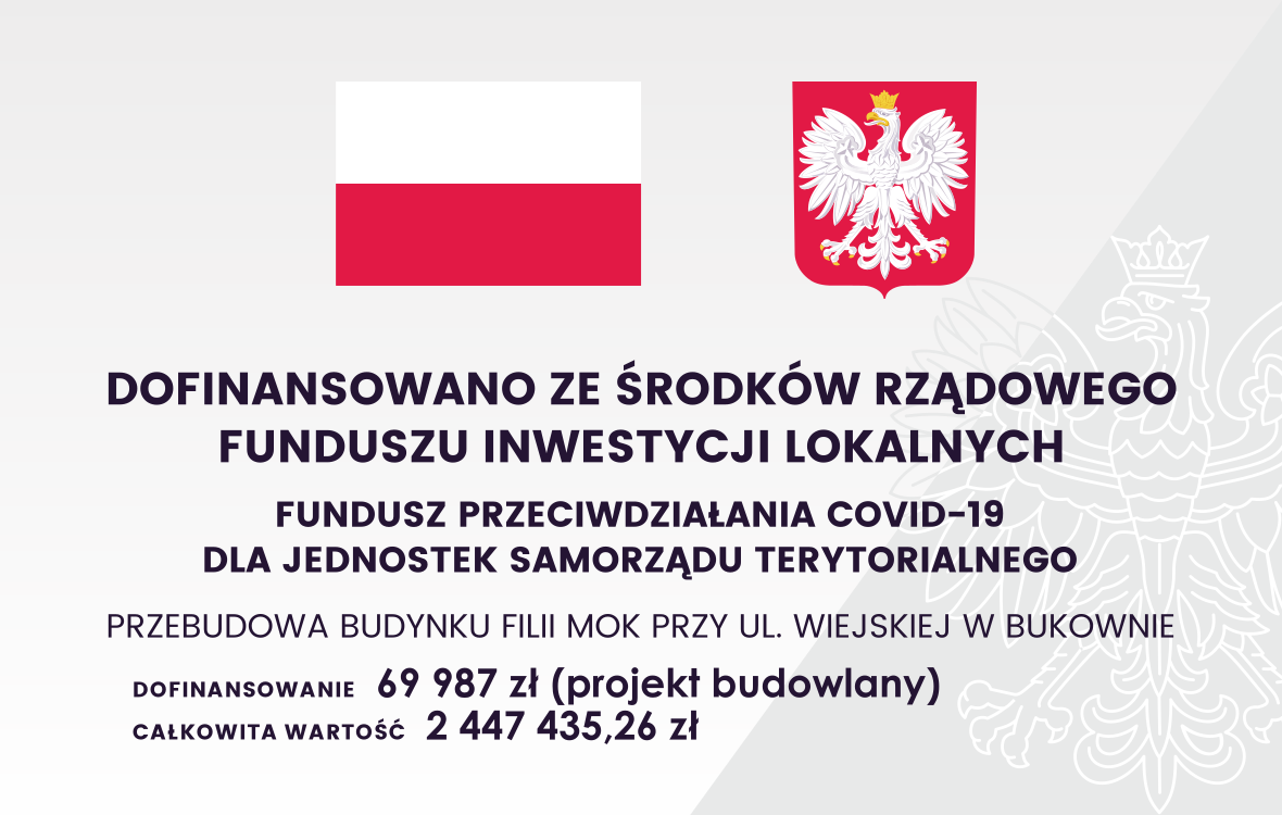 Przebudowa budynku Filii MOK przy ul. Wiejskiej w Bukownie