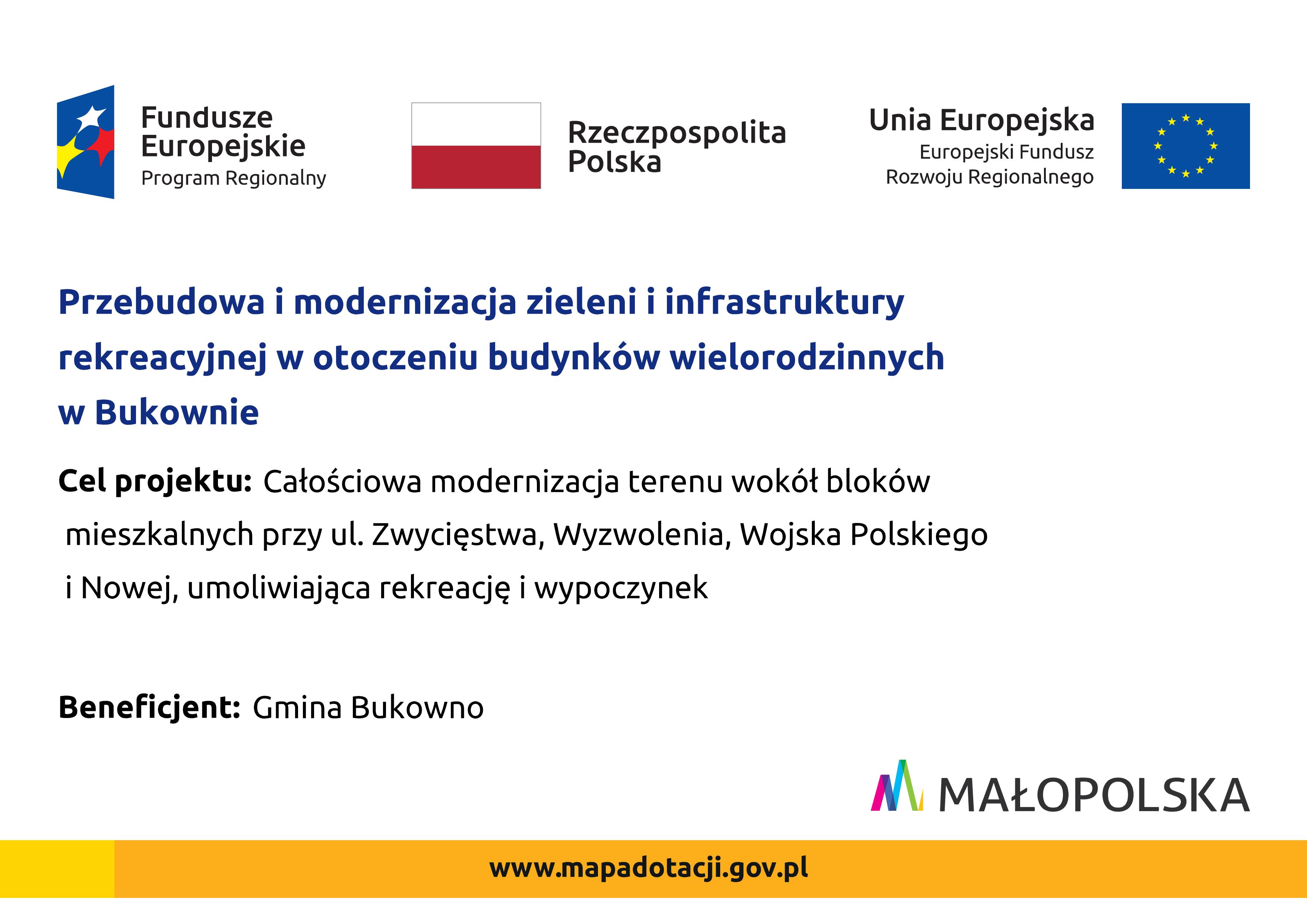 Przebudowa i modernizacja zieleni i infrastruktury rekreacyjnej w otoczeniu budynków wielorodzinnych w Bukownie