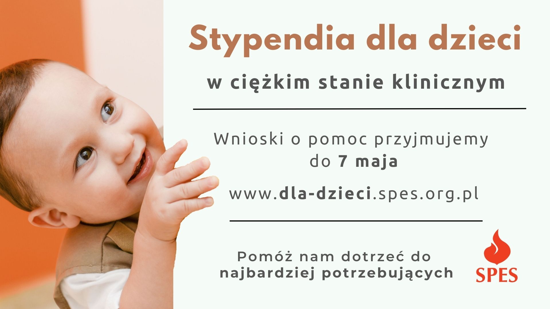 Plakat &quot;program pomocy dzieciom stypendia dla dzieci w ciężkim stanie klinicznym&quot; 