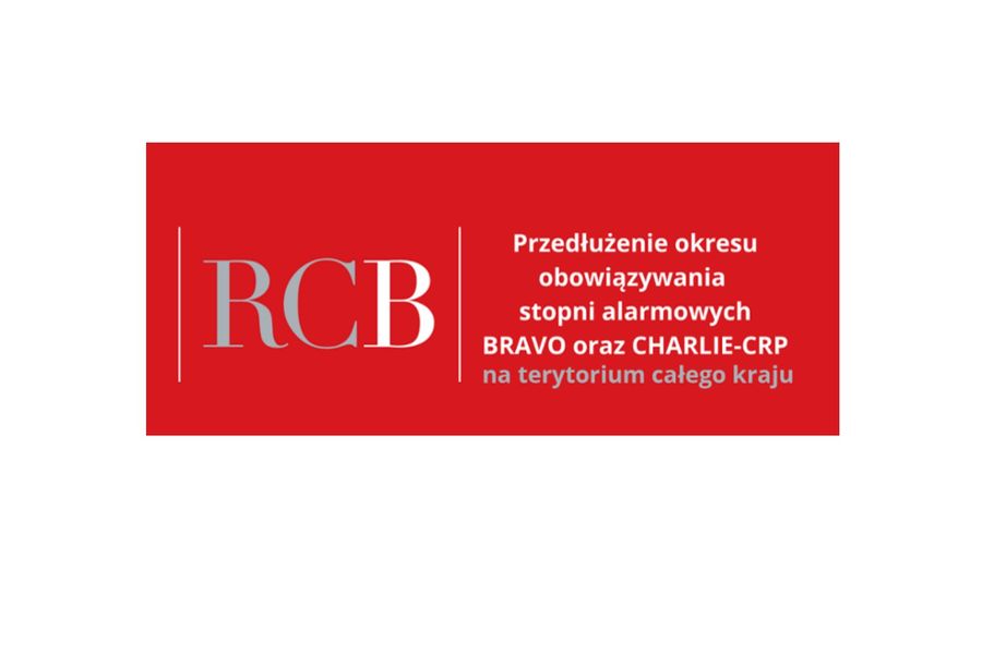 Obraz dla aktualności o tytule: Przedłużenie stopni alarmowych BRAVO i CHARLIE-CRP
