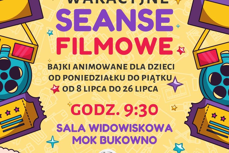 Obraz dla aktualności o tytule: Wakacyjne seanse filmowe z MOKiem od 8 do 26 lipca