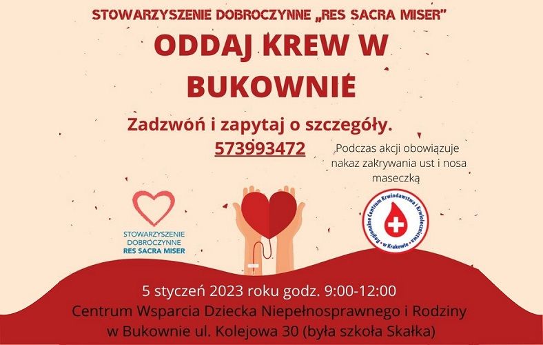 Obraz dla aktualności o tytule: Kolejna akcja krwiodawstwa w Centrum Wsparcia Dziecka Niepełnosprawnego i Rodziny w Bukownie