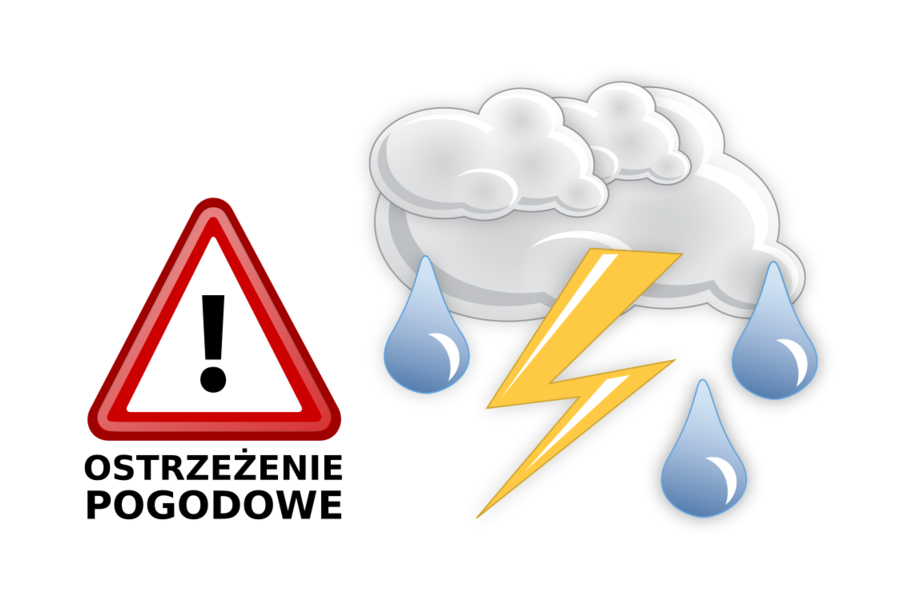 Obraz dla aktualności o tytule: KOMUNIKAT - OSTRZEŻENIE: burze 