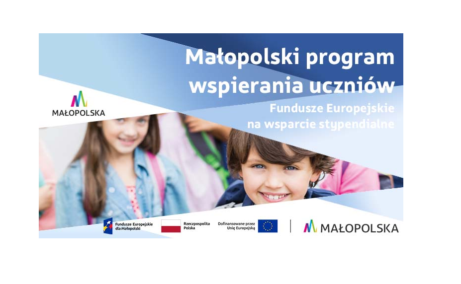 Obraz z informacją złóż wniosek w ramach programu stypendialnego Województwa Małopolskiego