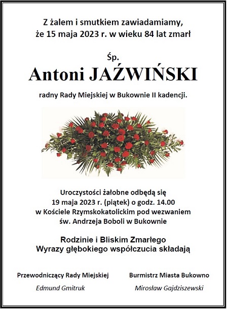 nekrolog Antoni Jaźwiński