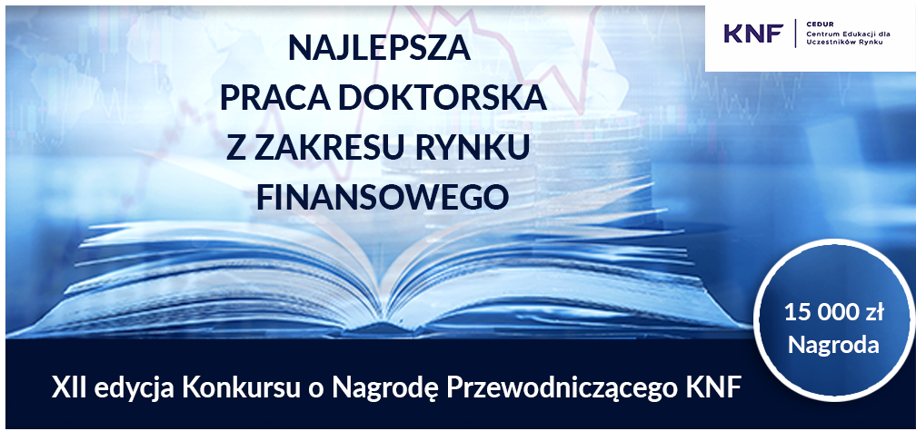 plakat KNF "Najlepsza Praca Doktorska z Zakresu Rynku Finansowego"