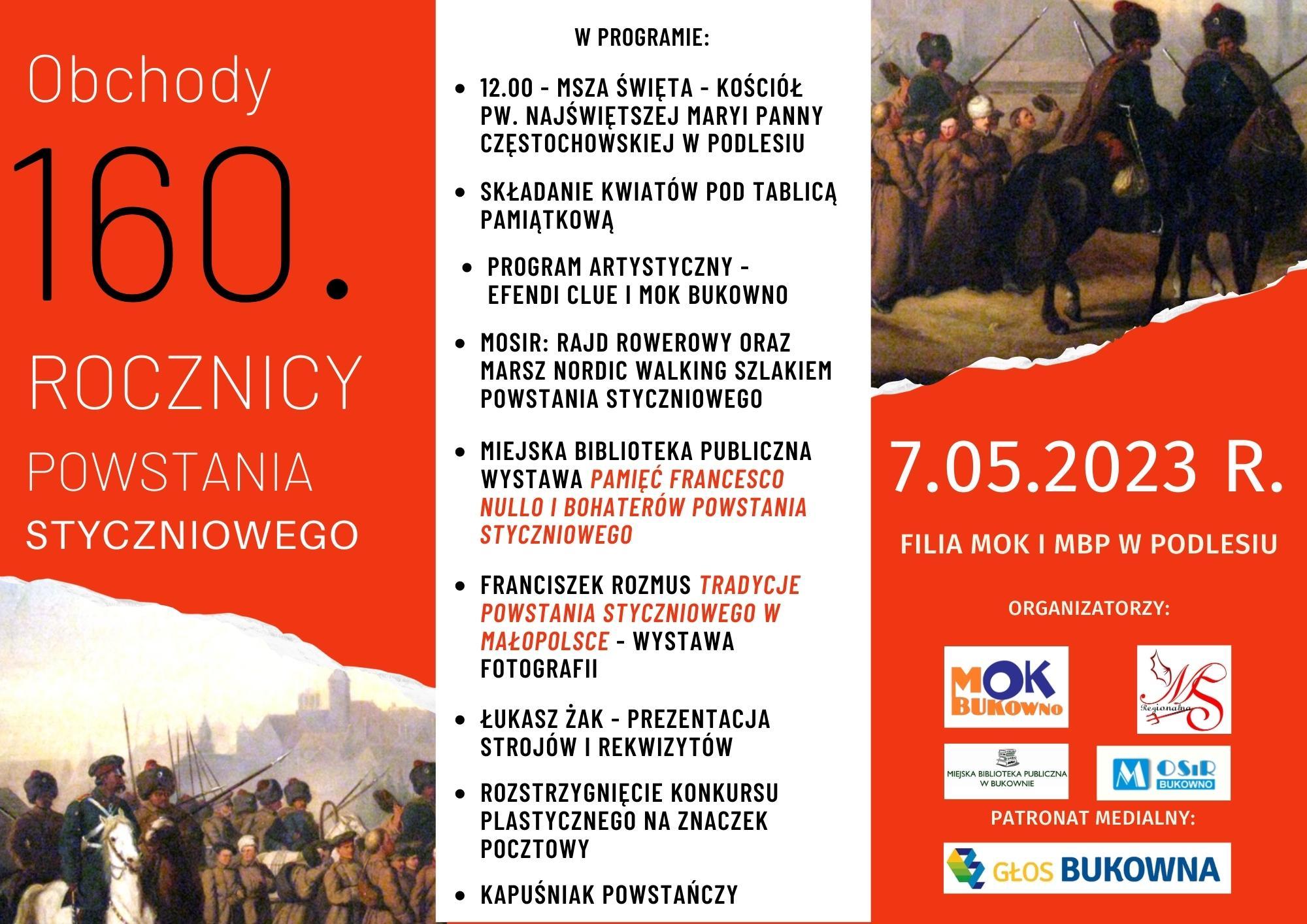 Plakat 160 rocznicy Powstania Styczniowego 
