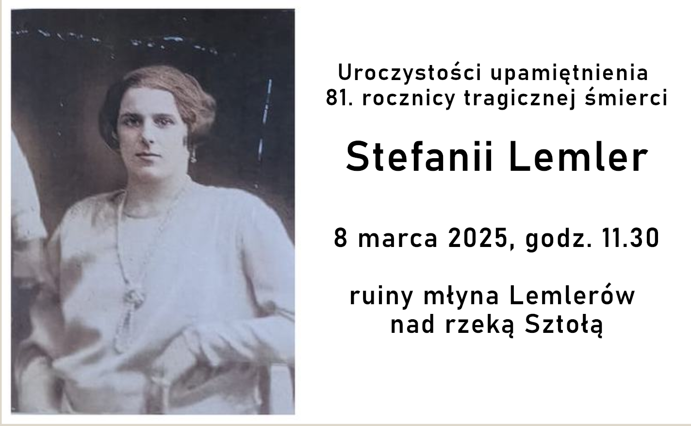Zdjęcie Stefanii Lemler, zastrzelonej 9 marca 1944 roku za pomoc żydowskiej rodzinie.
