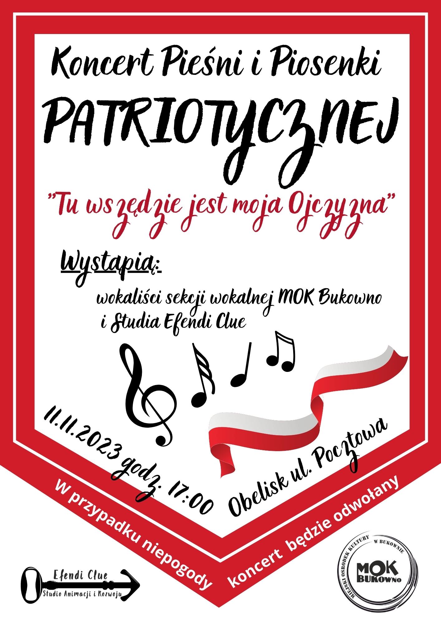 Plakat "Koncert pieśni i piosenki patriotycznej"