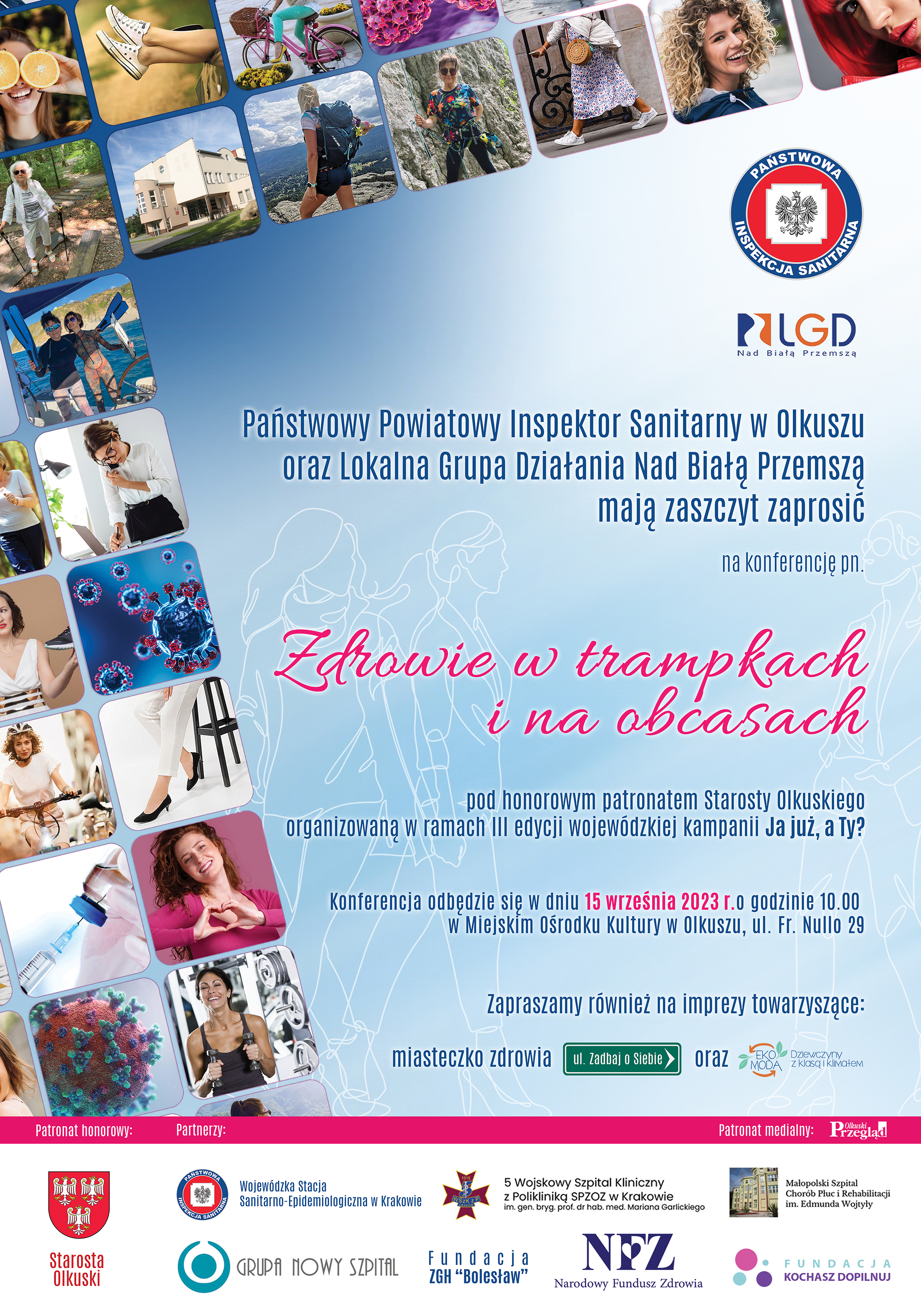 Plakat "Zdrowie w trampkach i na obcasach"