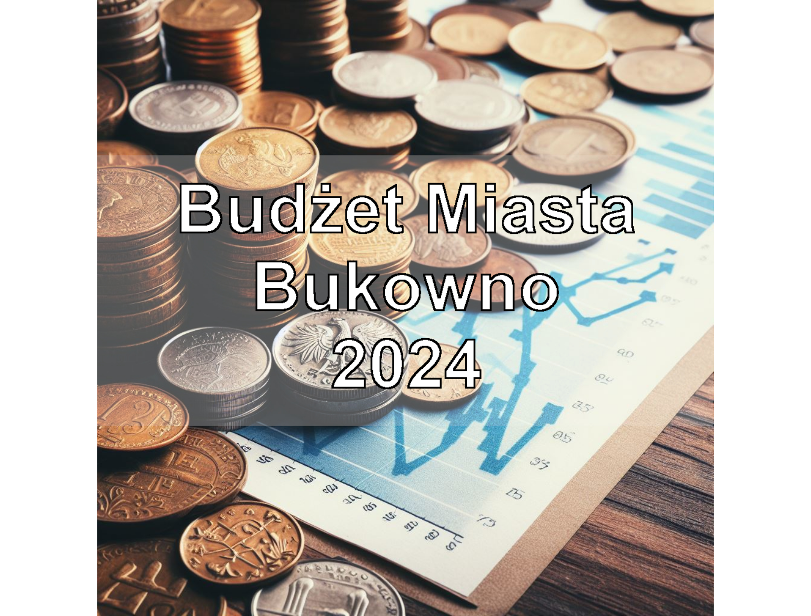 Ilustracja z napisem "Budżet Miasta Bukowno 2024"