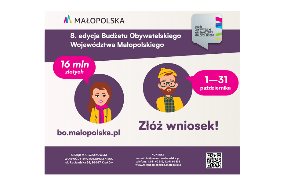 Obraz promujący Budżet Obywatelski Województwa Małopolskiego