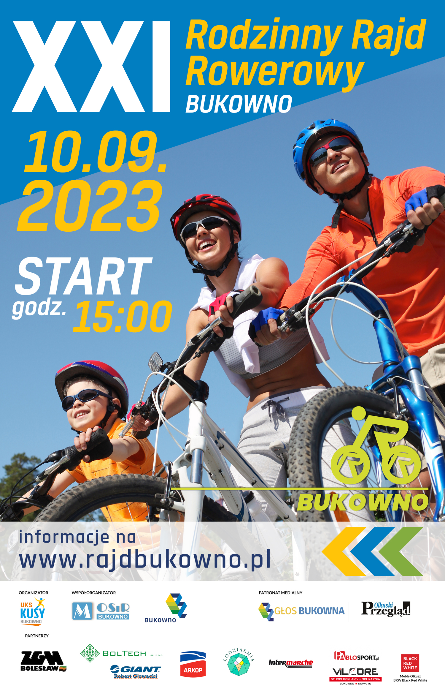 Plakat 21 rajdu rowerowego w Bukownie