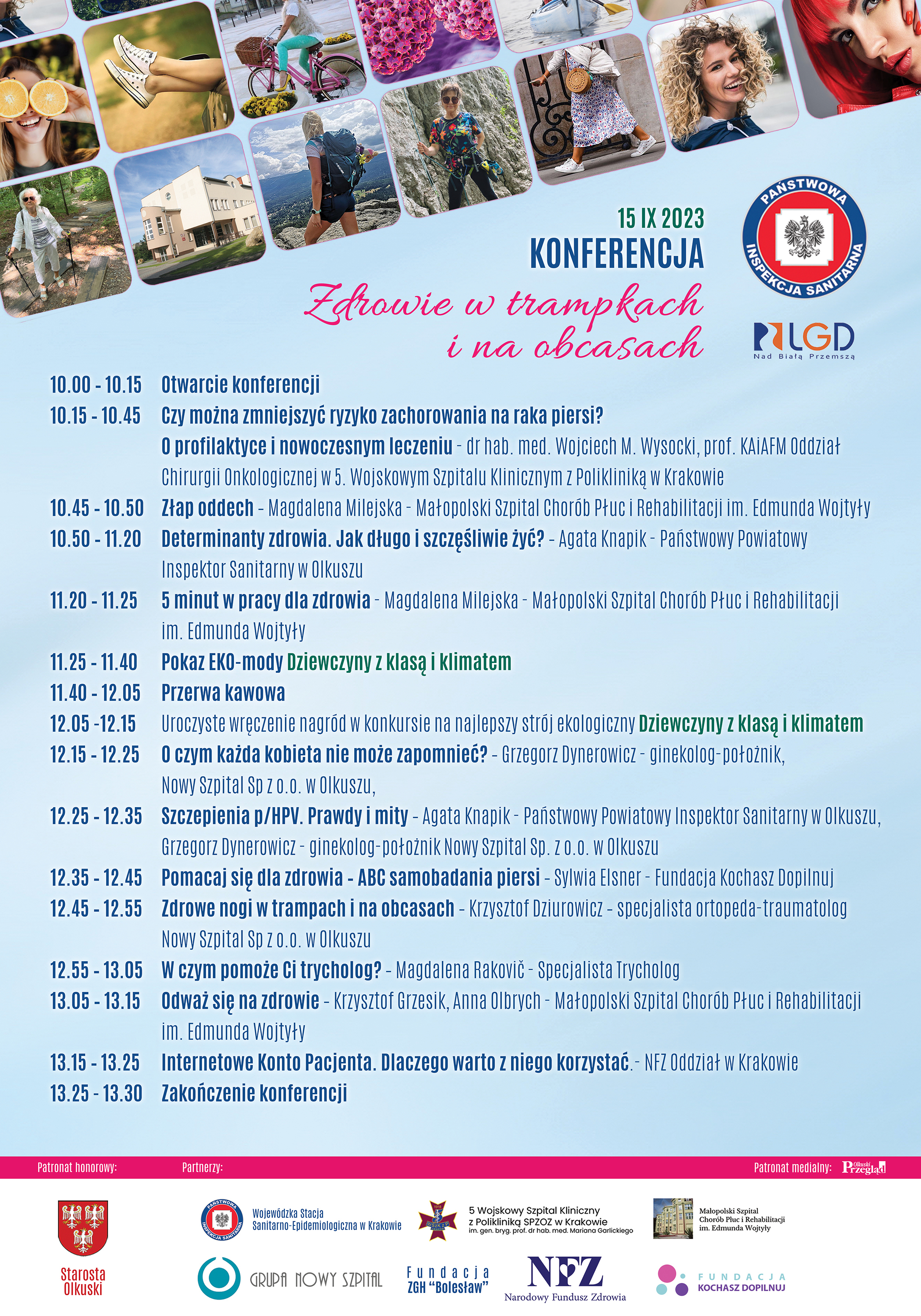 Plakat "Zdrowie w trampkach i na obcasach" Harmonogram
