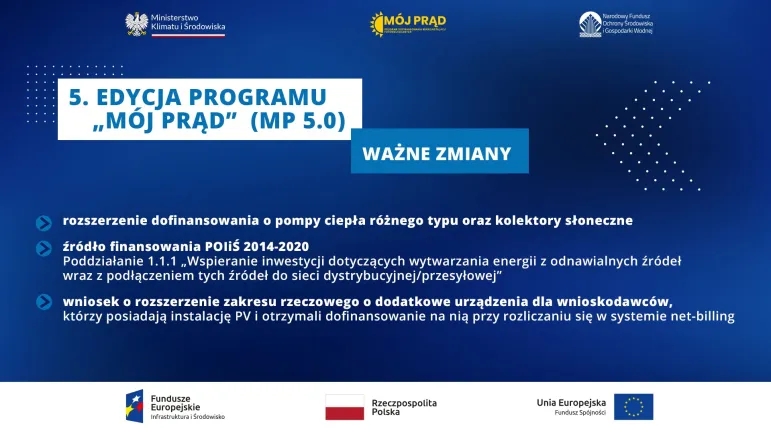 Ministerstwo Klimatu i Środowiska program "Mój prąd"